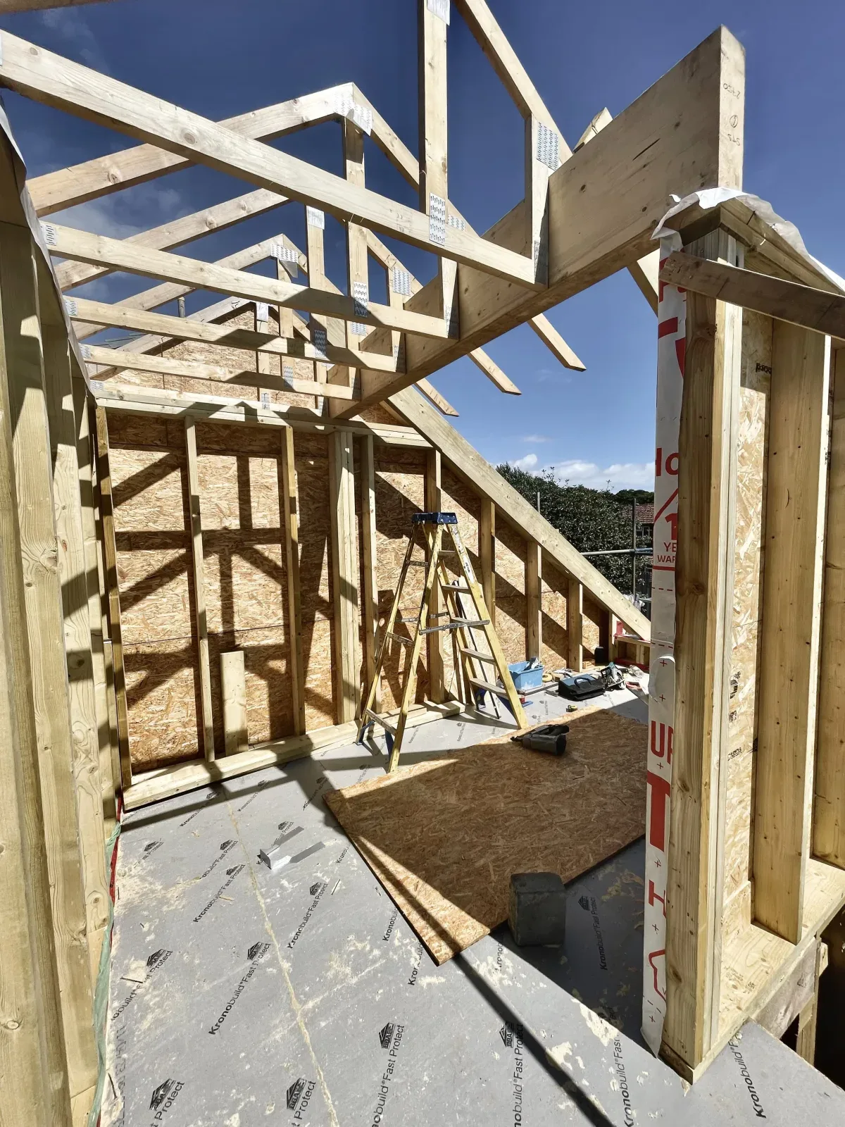 Dormer loft conversion under construction in Dorset